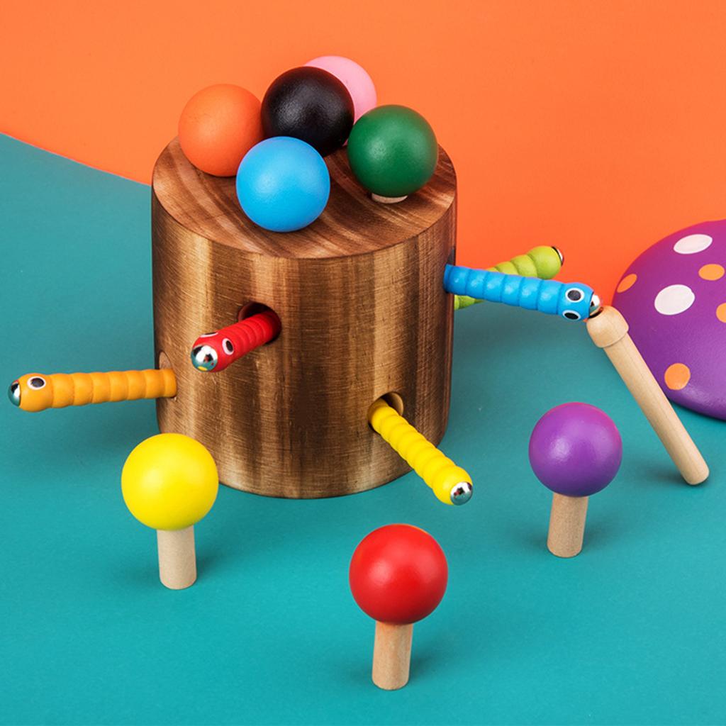 Kids Education Toy Wood Mushroom Catcher Toys Birthday Kids Party Favors