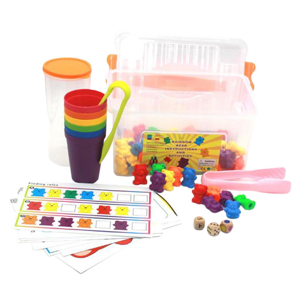 90 Pieces Counting Bears Matching Game Kid Educational Toy with Rainbow Cups