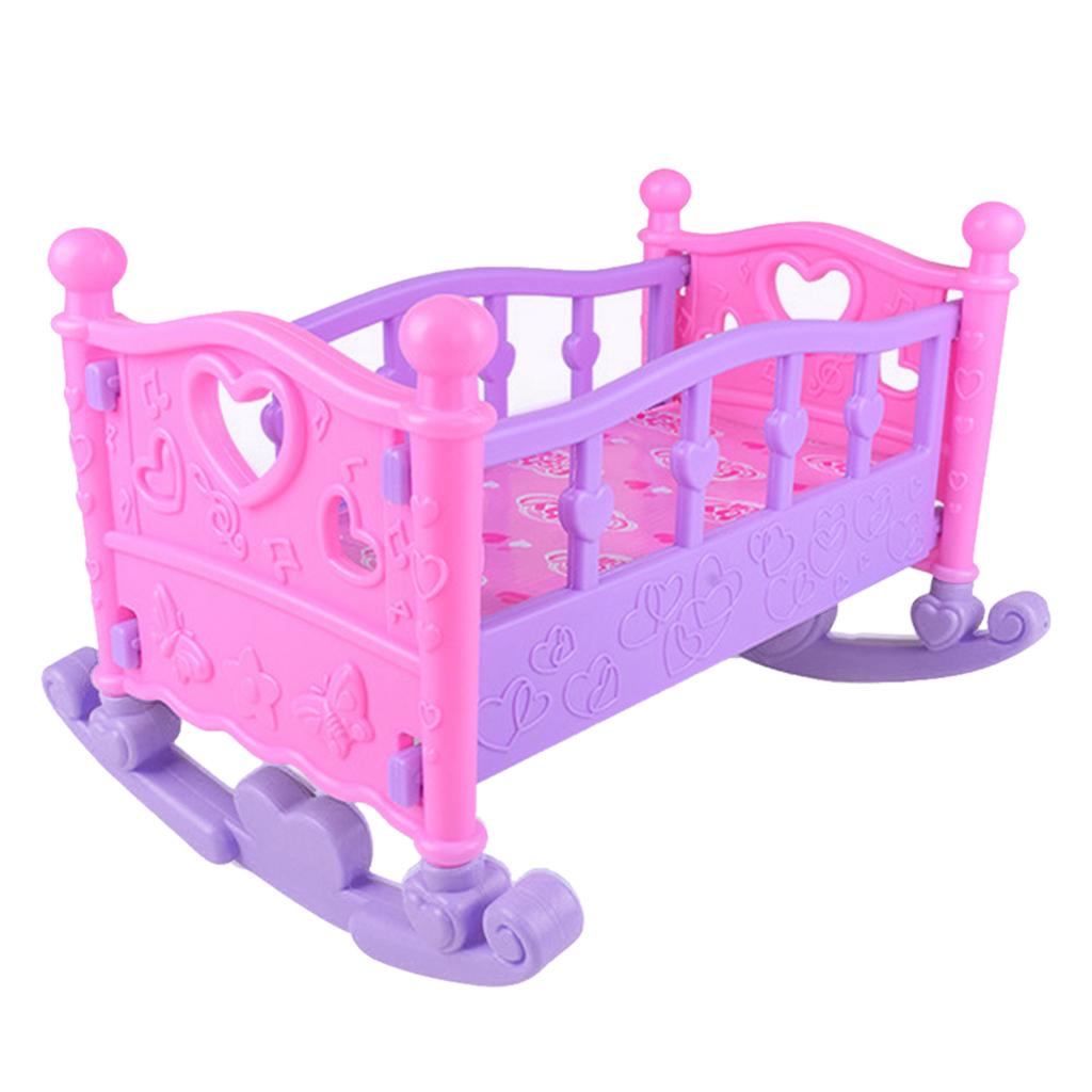 Doll Rocking Bed Toy Infant Carriage Nursery Toy Gift Pretend Role Play