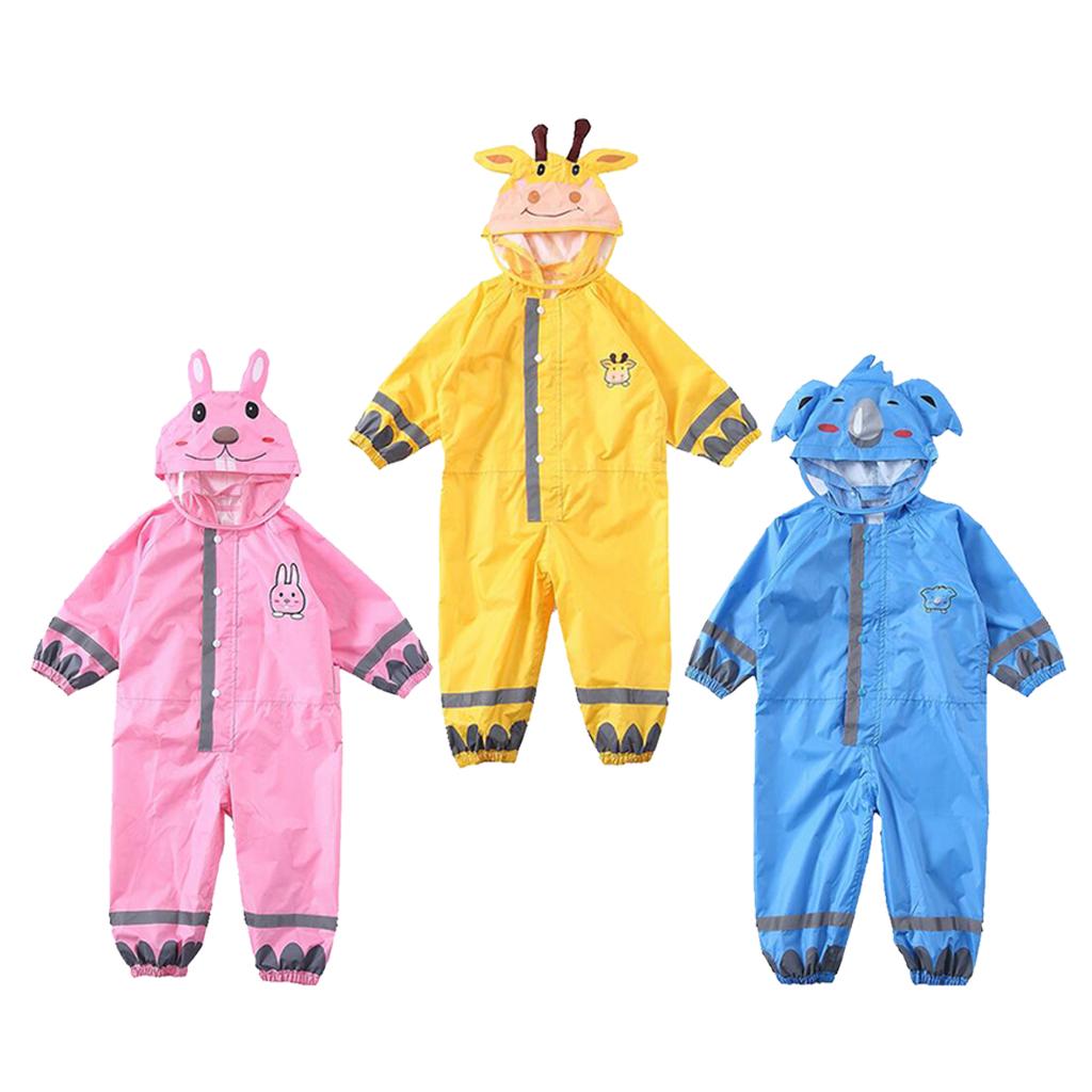 Cute Raincoat Children Cartoon Rain Coat Kids Rainwear Waterproof pink S