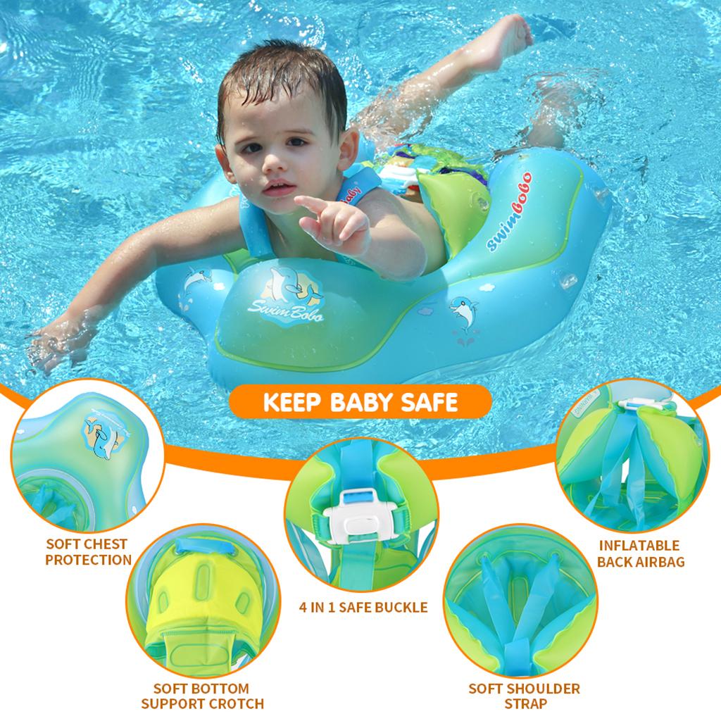 Infant Baby Swimming Float Ring Inflatable Floating Anti-flip Water Toy M