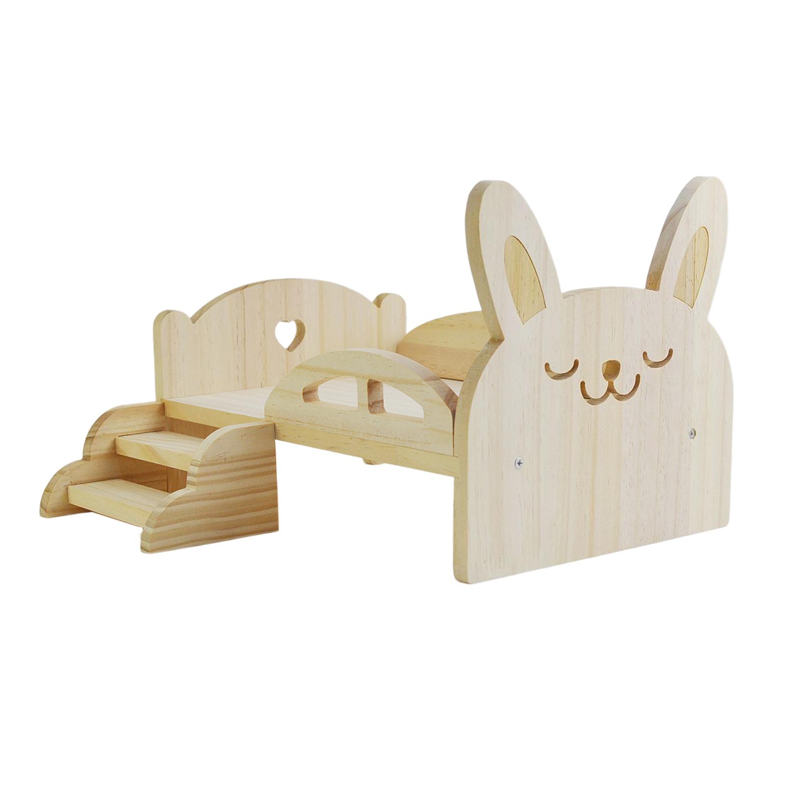 Doll Miniature Bed with Stairs