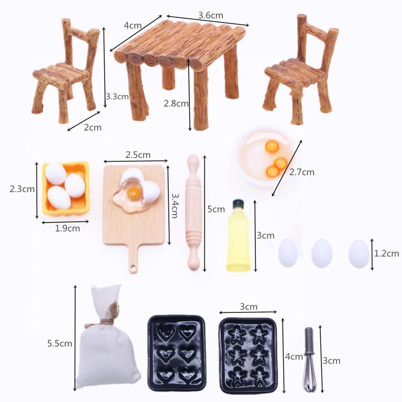 Dollhouse Baking and Cooking Kitchen Dinner Toy Ornament Pretend Play Toys