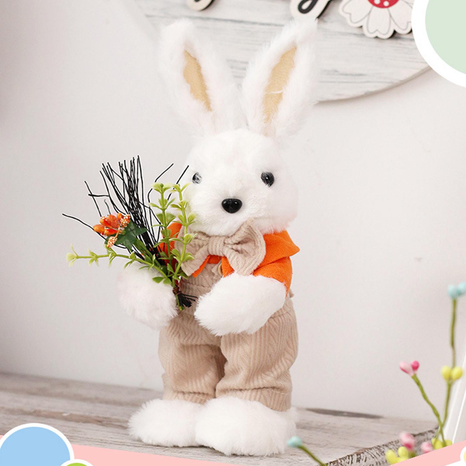 Easter Bunny Doll Cartoon Easter Standing Bunny for Kitchen Desktop Holiday
