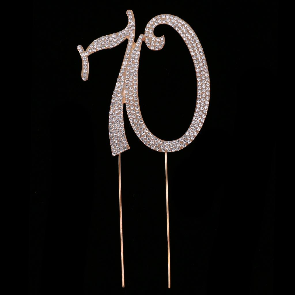 Glitter Crystal Rhinestone Number 15-90th Cake Topper ...