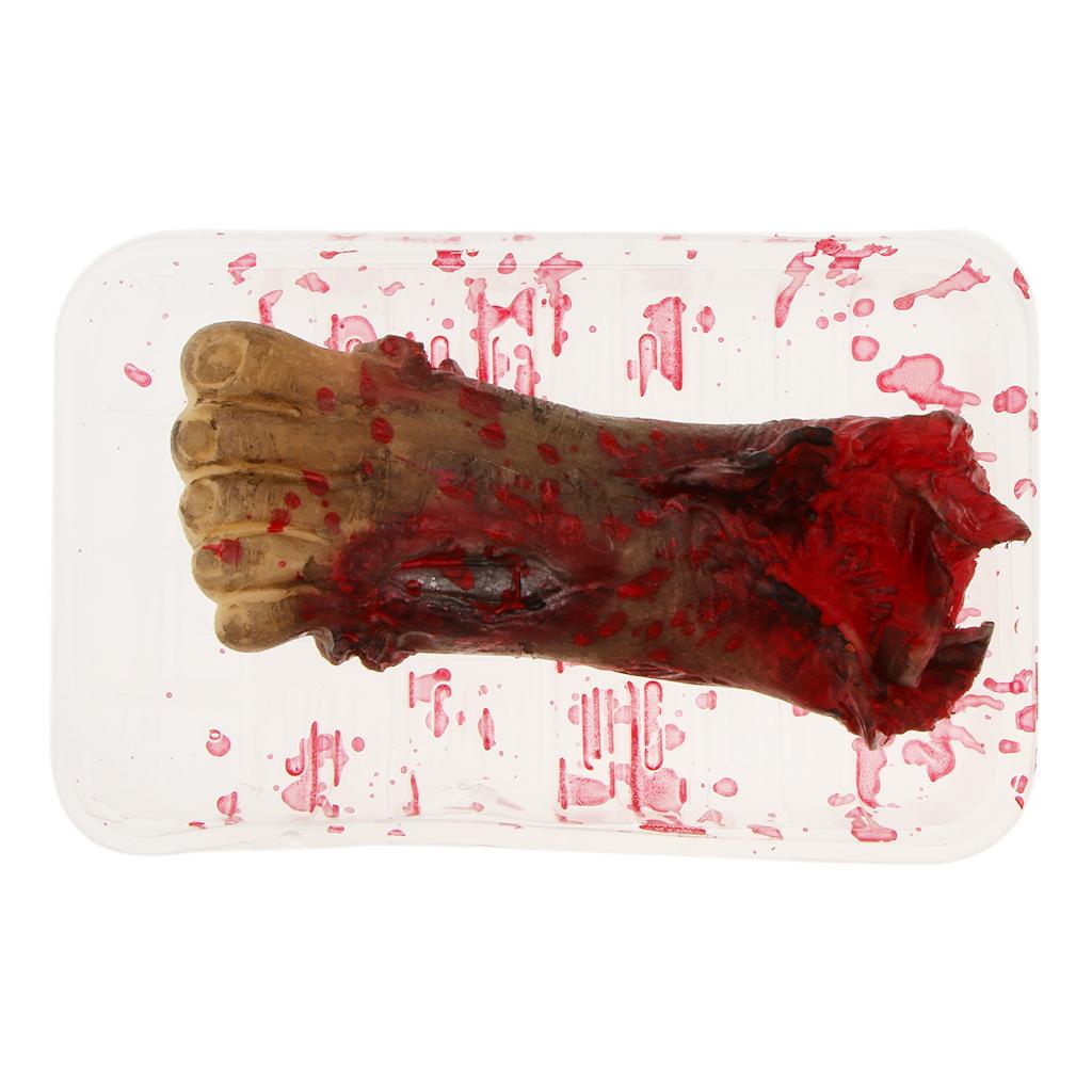 Halloween Severed Body Parts Prop Meal Box with Bloody Fake Feet