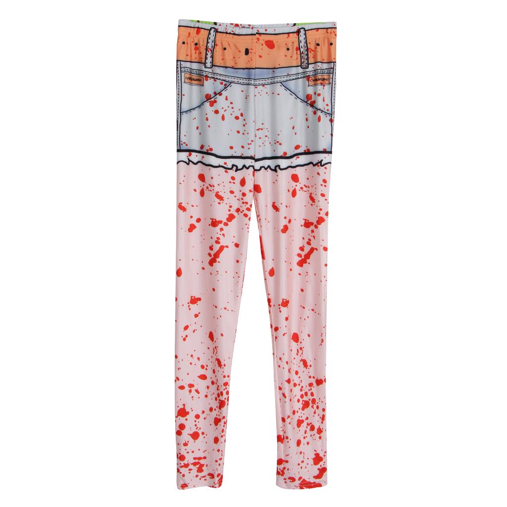Scary Blood Splatter Printed Leggings Halloween Costume Woman Fancy Dress S
