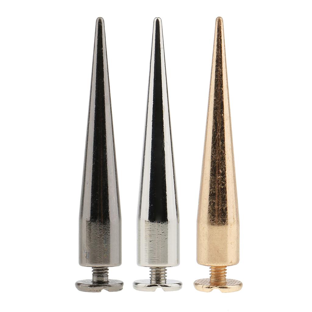 2x10pcs Rivet Cone Studs Rock Spikes Spots Leather Craft DIY Silver