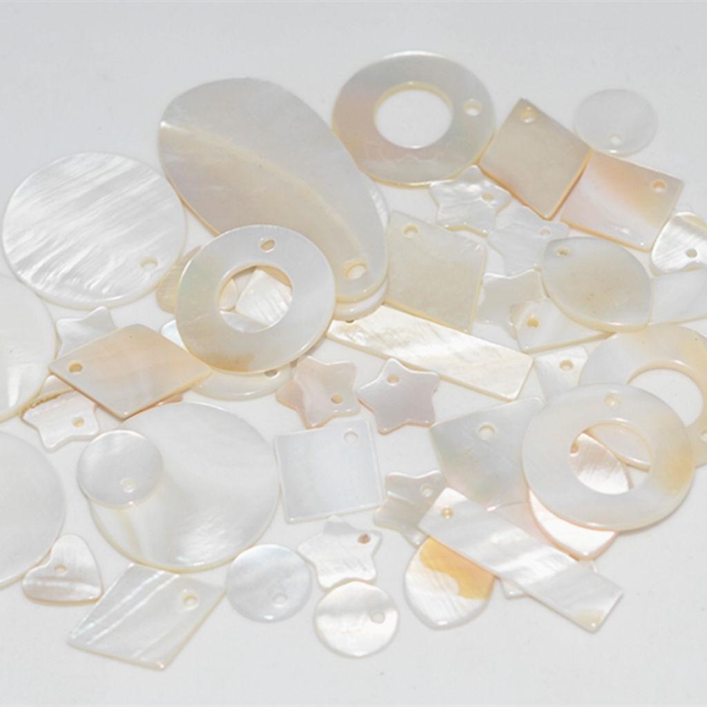 24xNatural Shell Charms Beads Round Open Circle Jewelry Findings Accessories