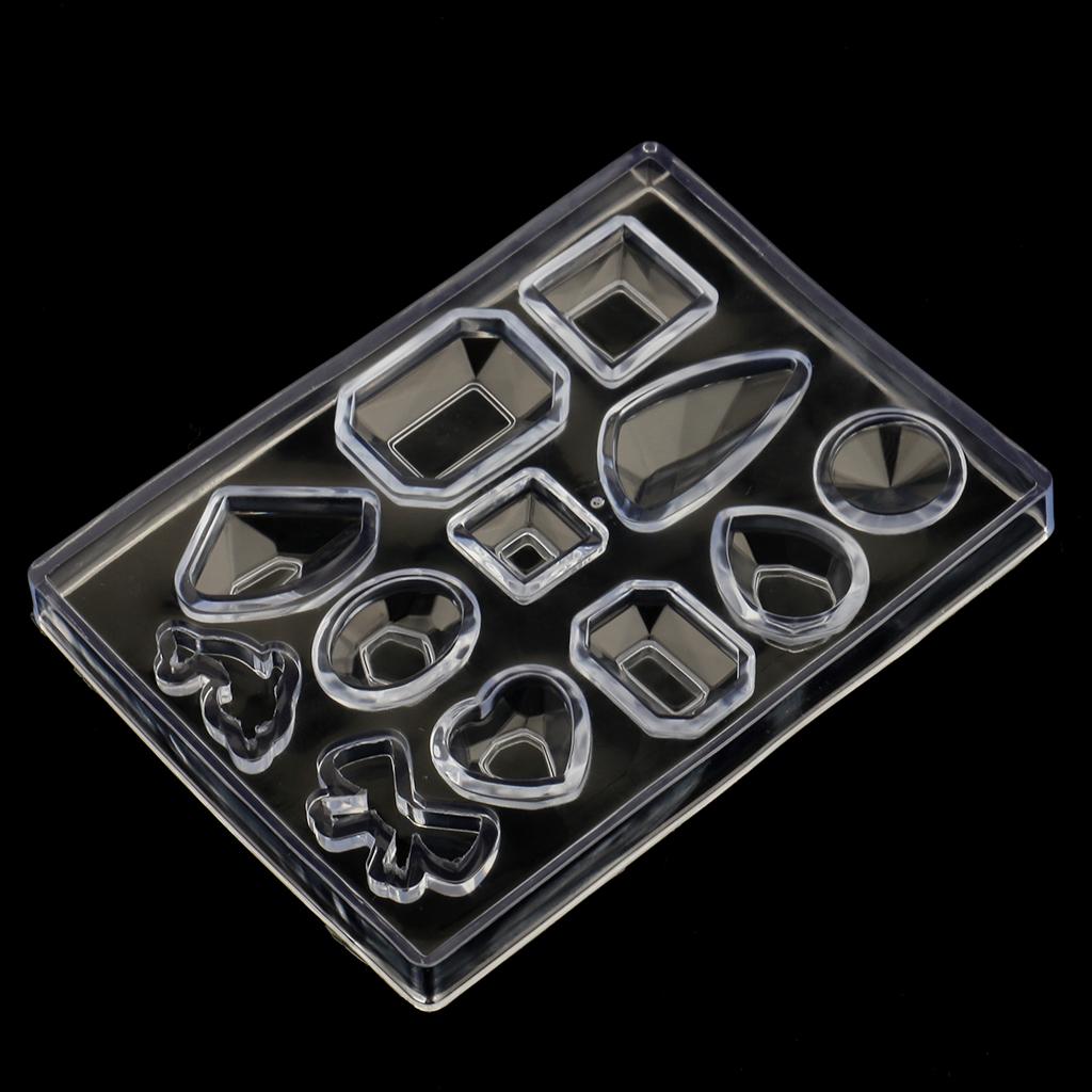 4xClear Silicone Earring Pendant Mold Tray For Resin Jewelry Making Tools