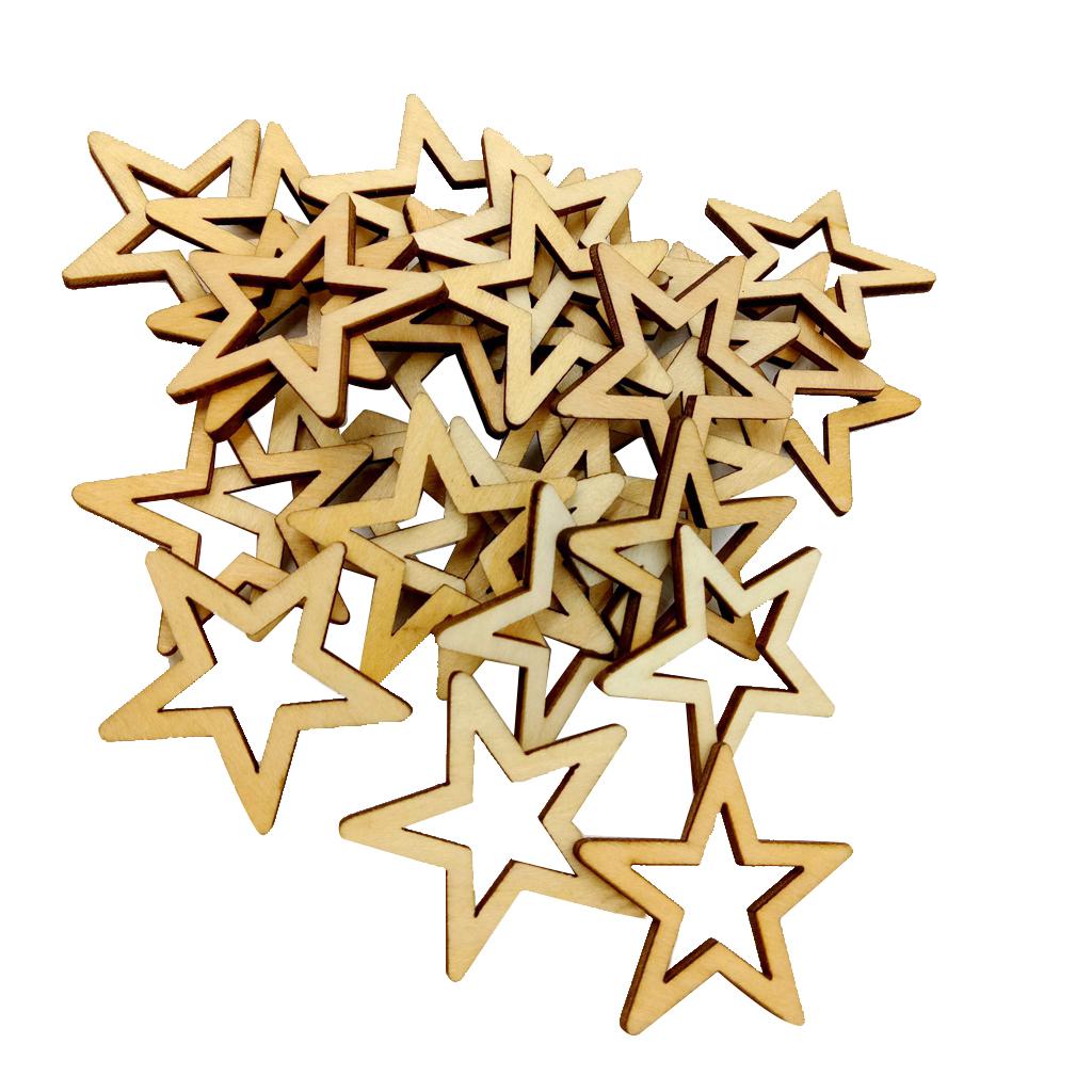 Wooden Star Embellishments 50mm