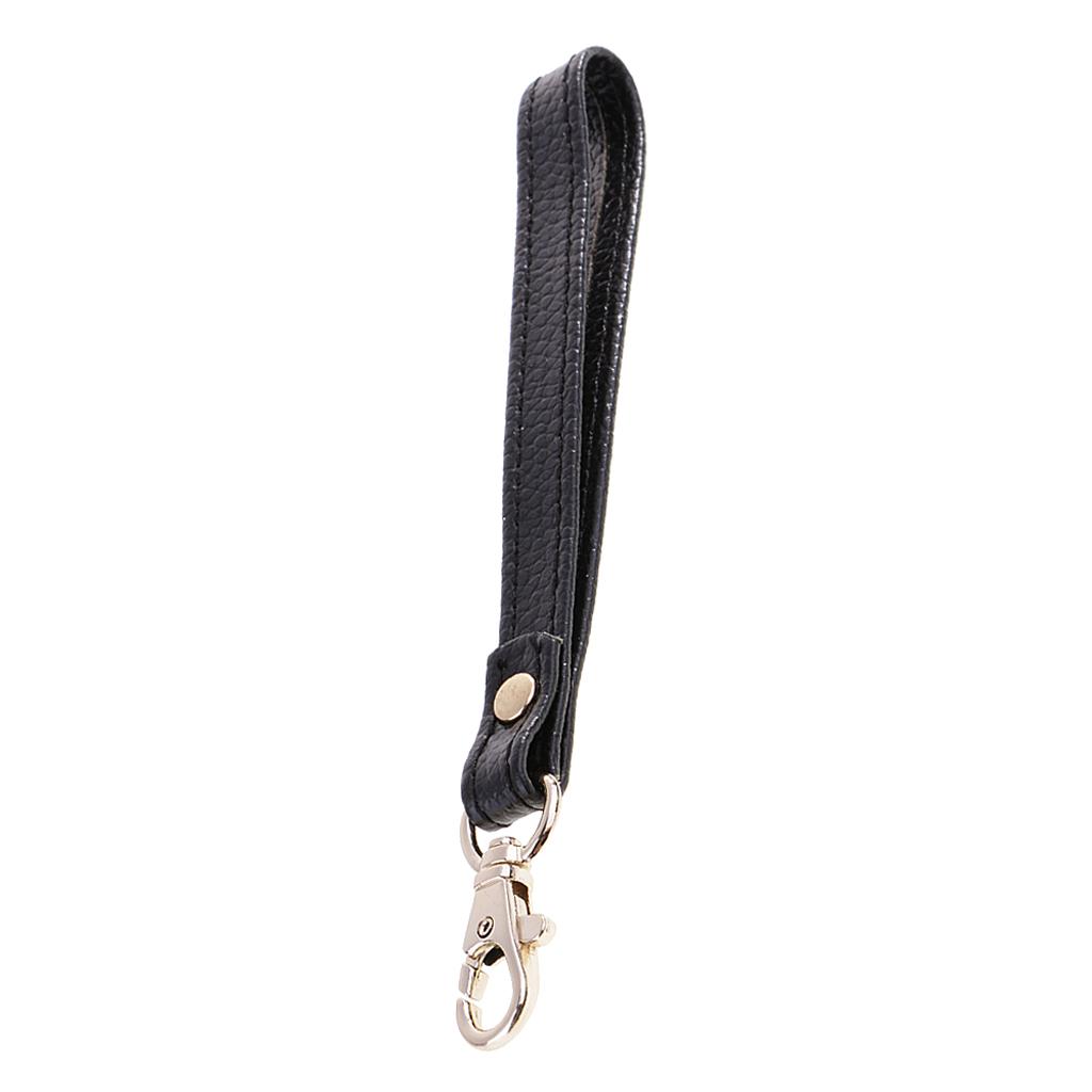 3xGenuine Leather Replacement Wrist Strap For Clutch Wristlet Purse Black