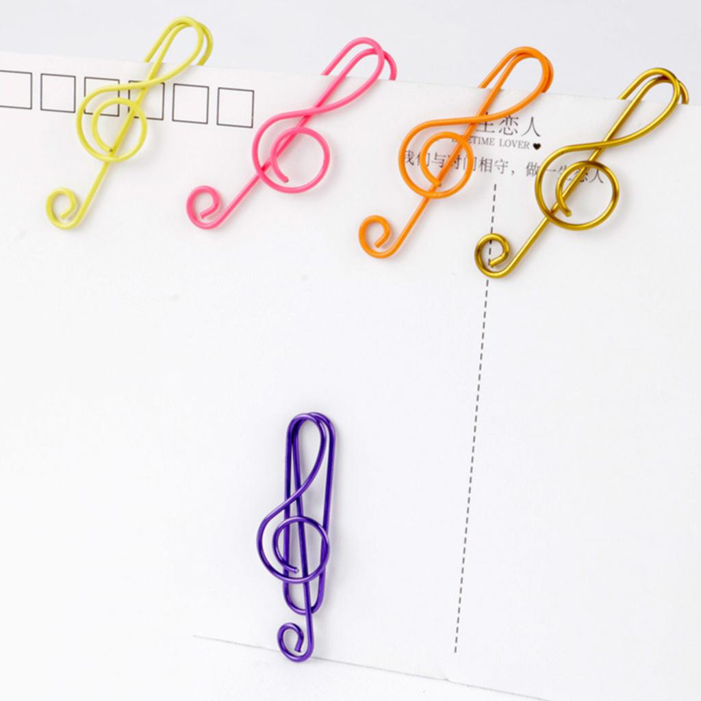 4x20 Pieces Mixed Music Symbols Paper Clips Metal Bookmarks Office Stationery