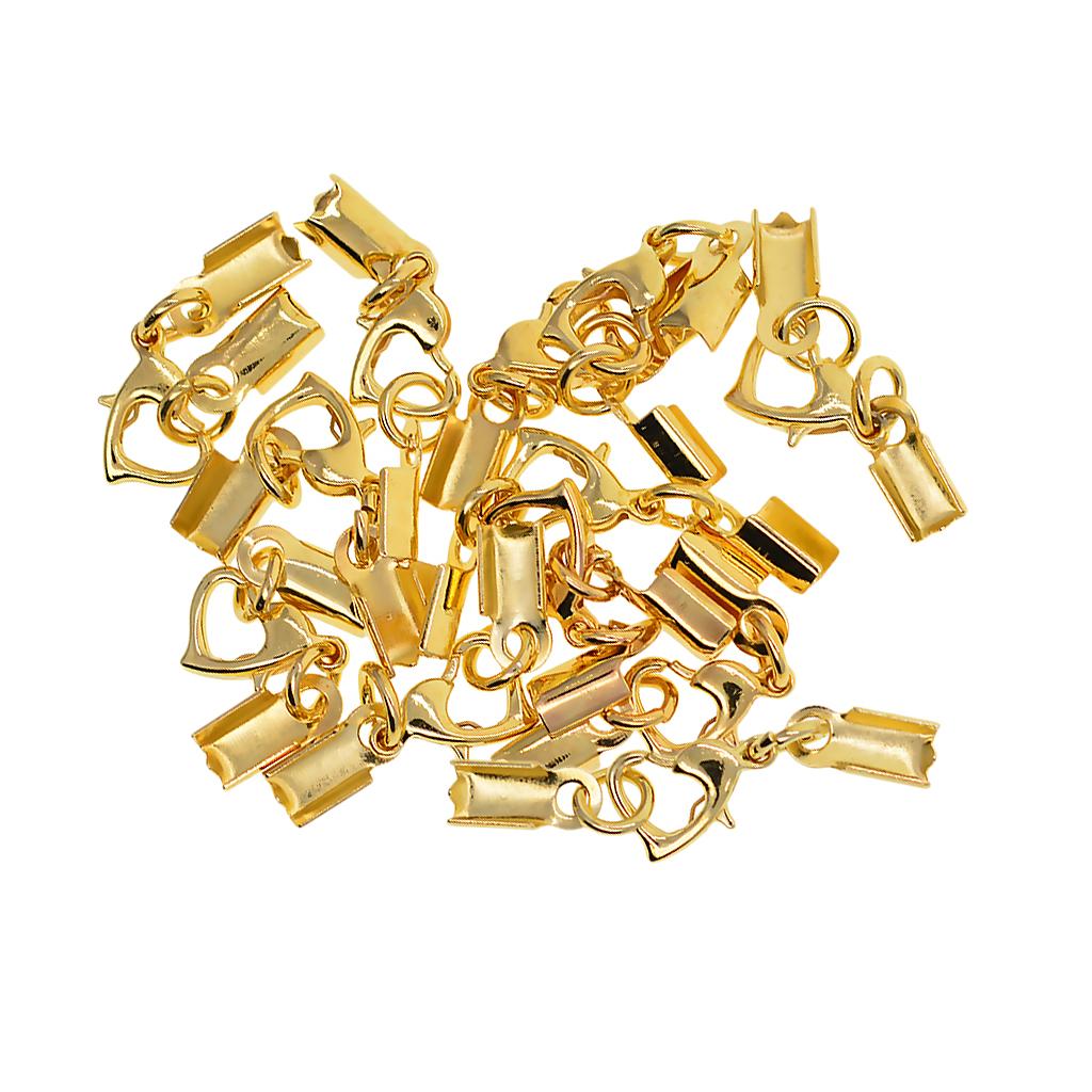 12 Sets Cord End Crimp Caps Jewelry Necklace Bracelet DIY