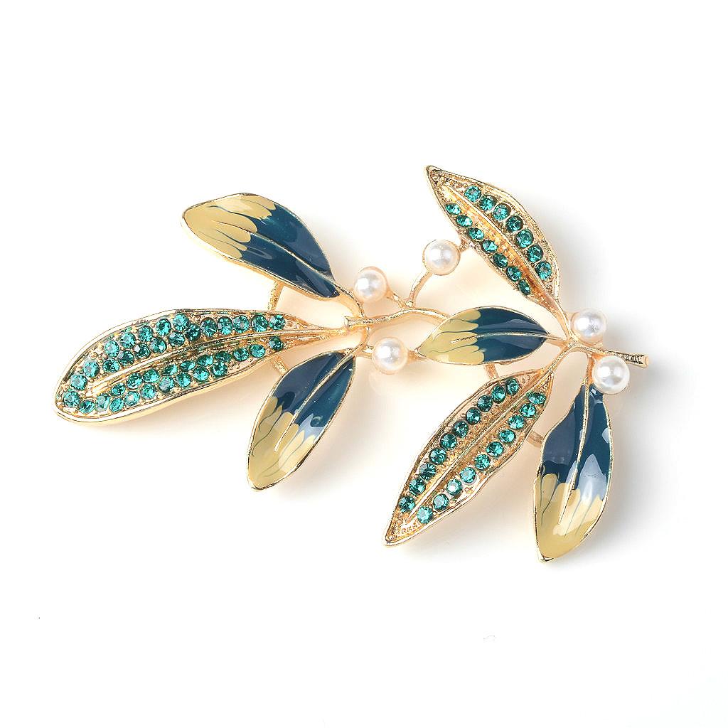 4Pcs Alloy Rhinestone Flatback Craft Buttons Embellishment 48x33mm branch