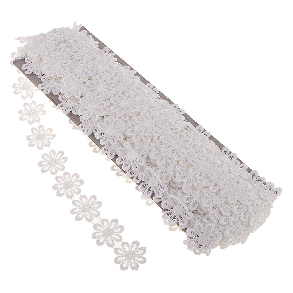 15Yards Daisy Lace Trim Crochet Flower Ribbon Sewing Dressmaking Edging