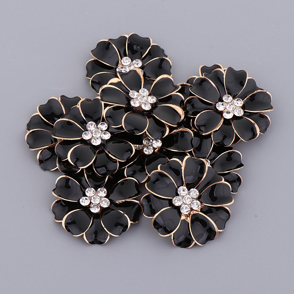 10pcs Pearl Flower Button Rhinestone Floral Embellishment for Jewelry