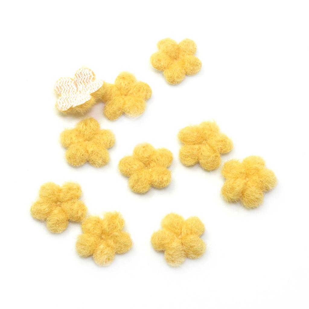 3x50pcs woolen felt flower embellishments flatback