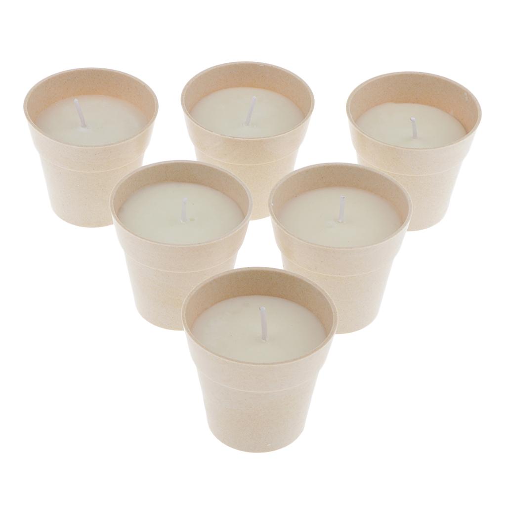 6 Pieces Scented Candle Natural Soy Wax Portable Candle White