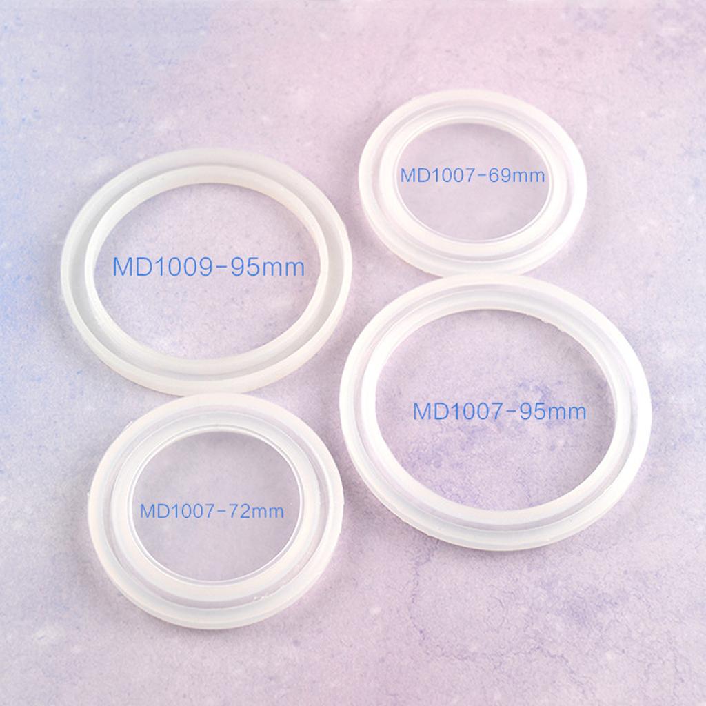 2xSilicone Mold Jewelry Making Bracelet Bangle Mould For Resin Flowers 95mm