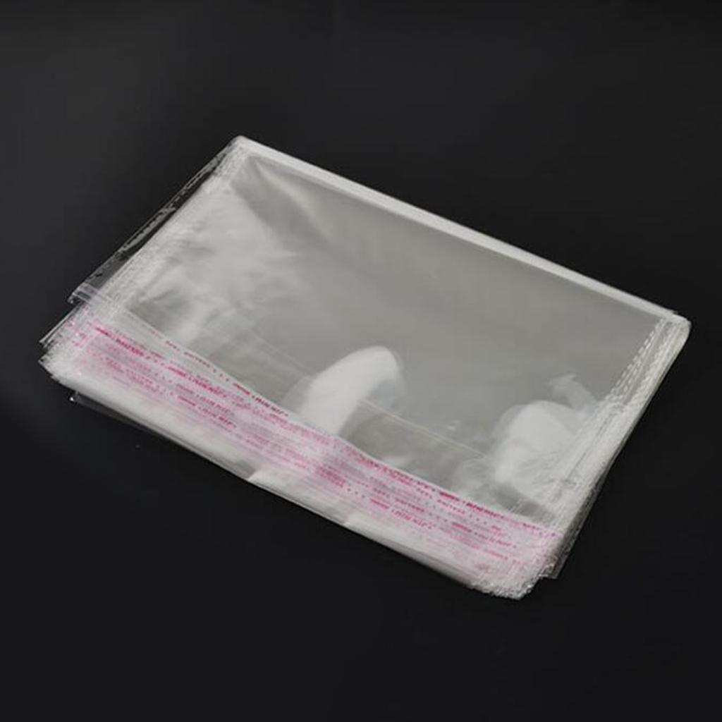 100x 11x8In Clear Resealable Cello Cellophane Bags Self Adhesive Sealing Bag