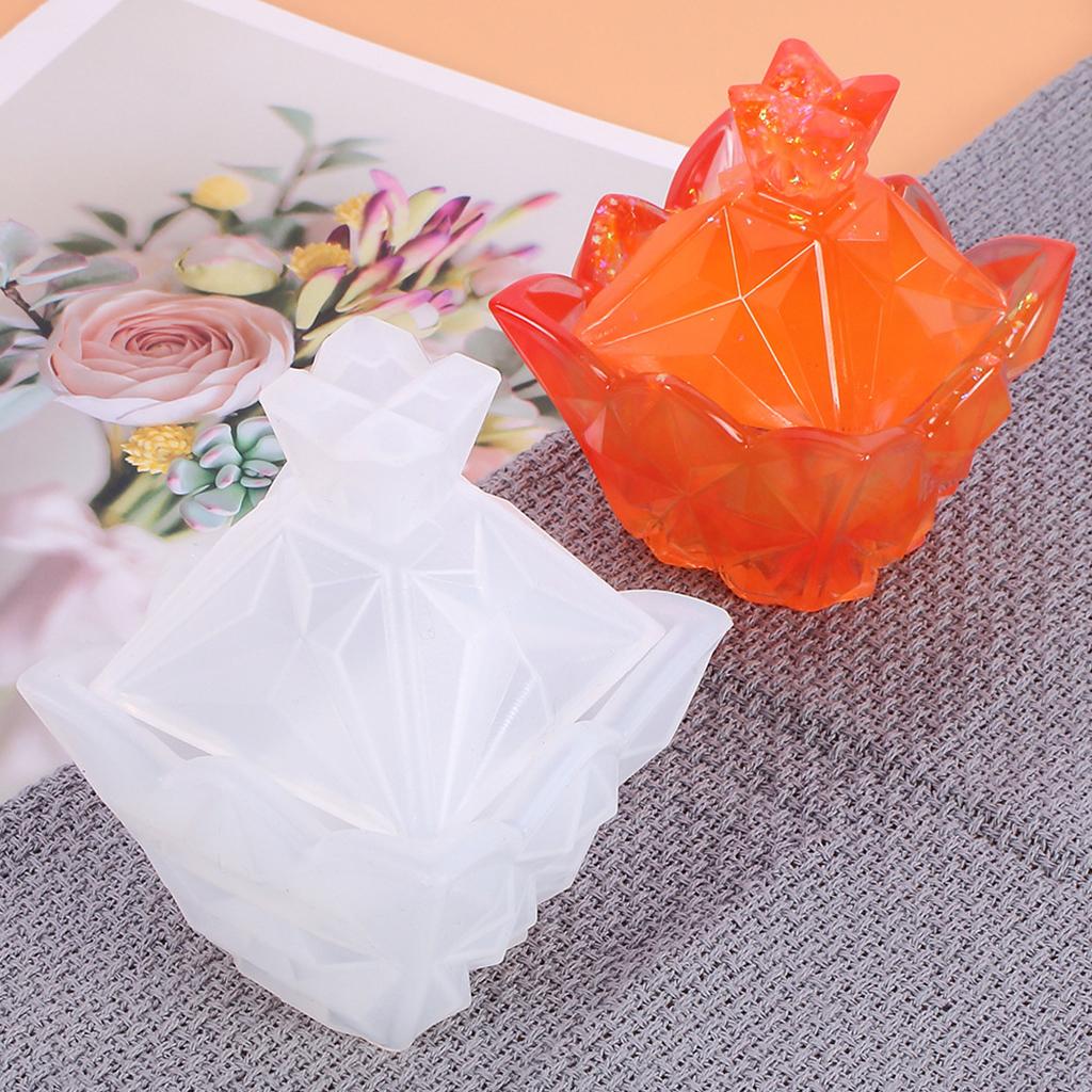 Pyramid Silicone Storage Box Mold Crystal Resin Casting Mould DIY Jewelry