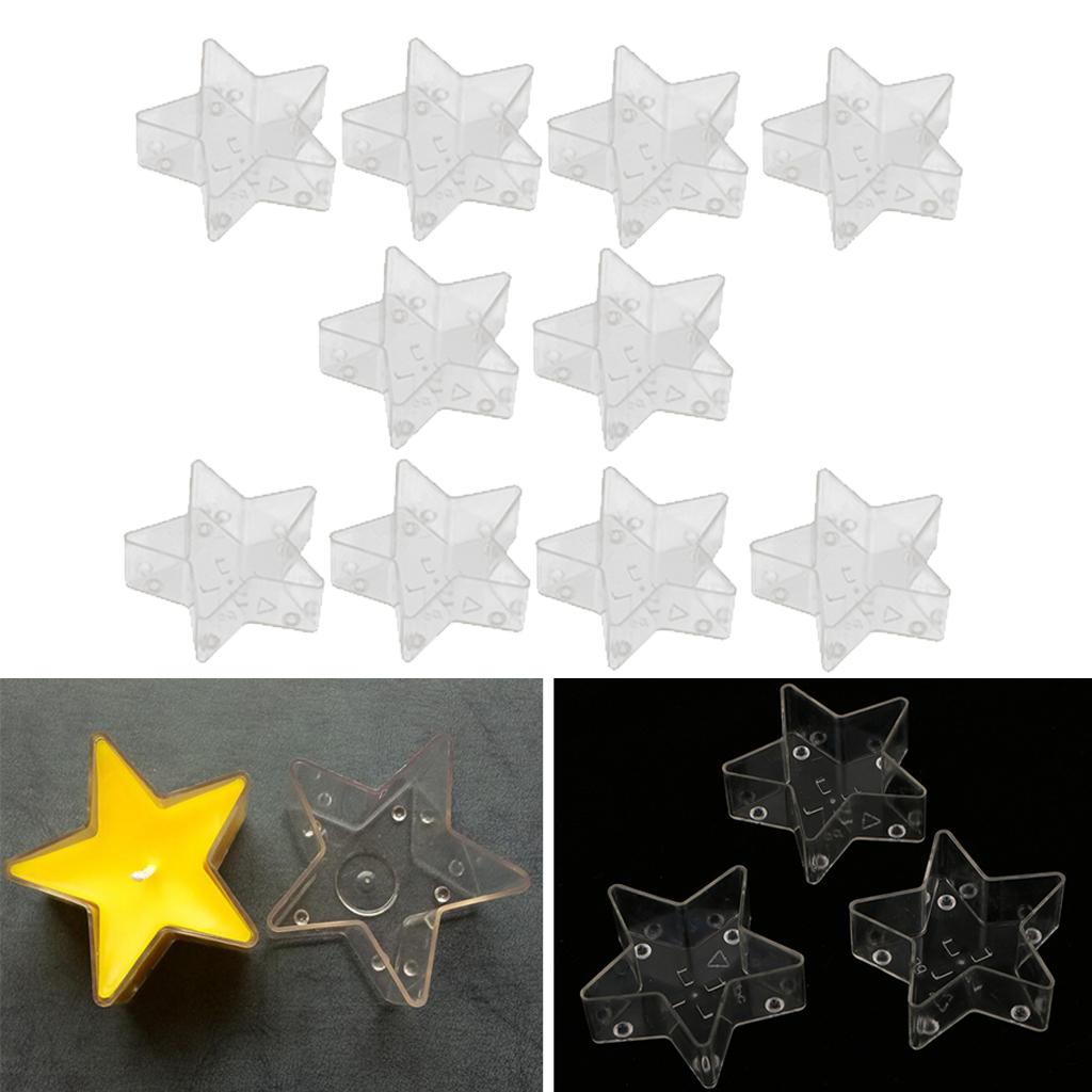 Empty Clear Plastic Candle Making Containers Mold Holder Star Shape 10pcs