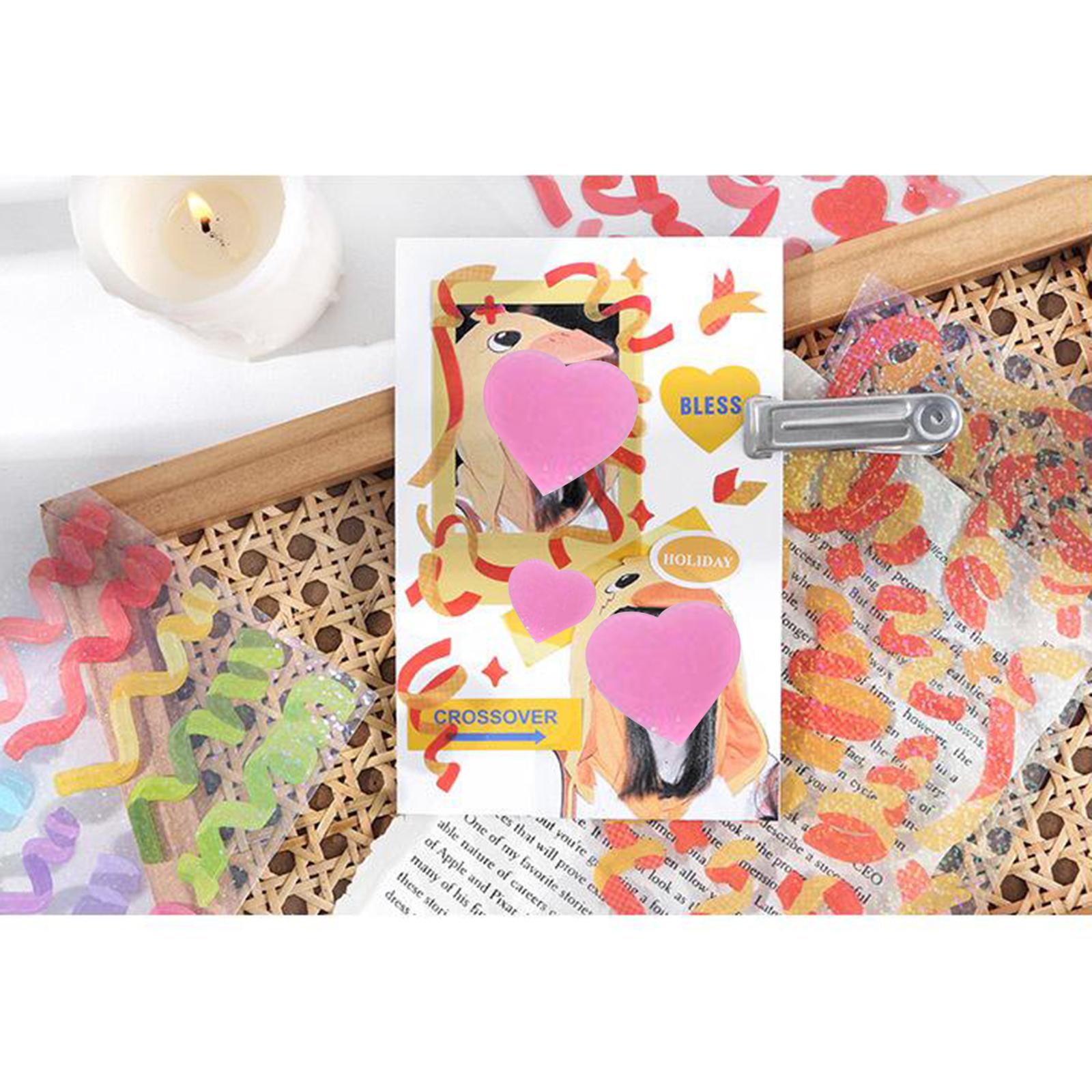 2xSparkle Sticker Calendar Diary Scrapbook Journal Waterproof Sticker Heart