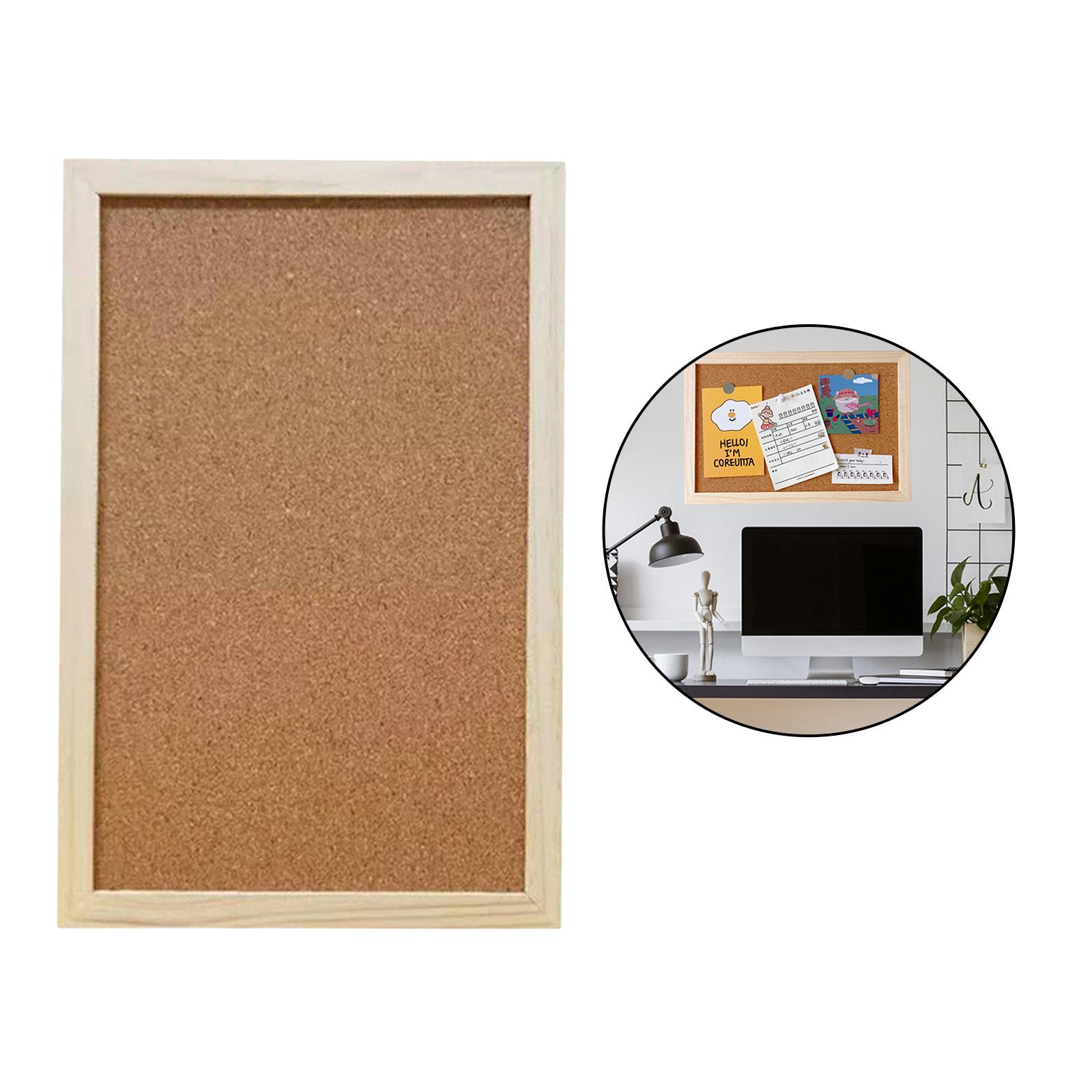 Cork Bulletin Board Rectangle Decorative Tiles for Home Office Message Wood