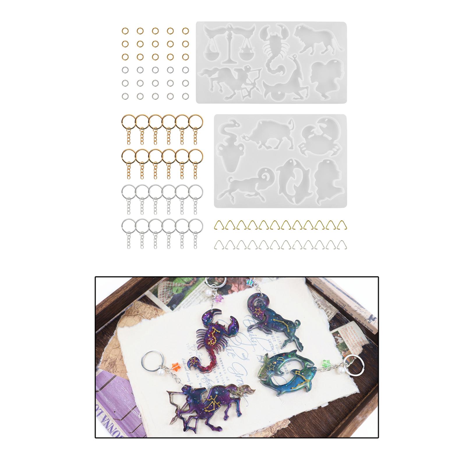 Keychain Silicone Mold Craft Durable for Keychain Pendant  Zodiac and Tools