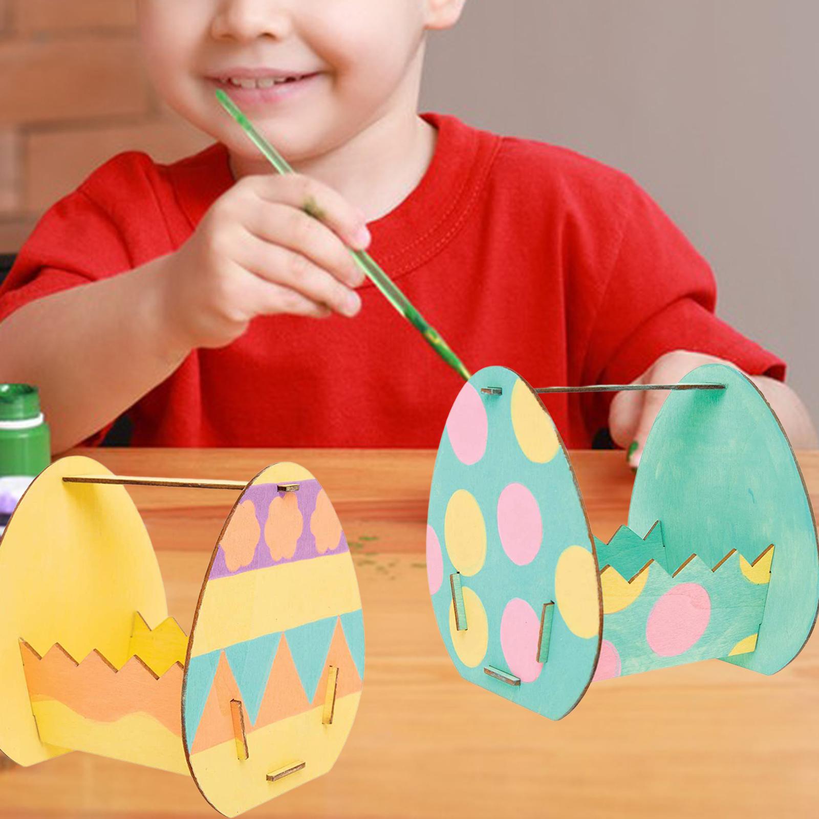 Wooden Easter Ornament DIY Desktop Tags Egg Shape Wood Slices Egg Chips