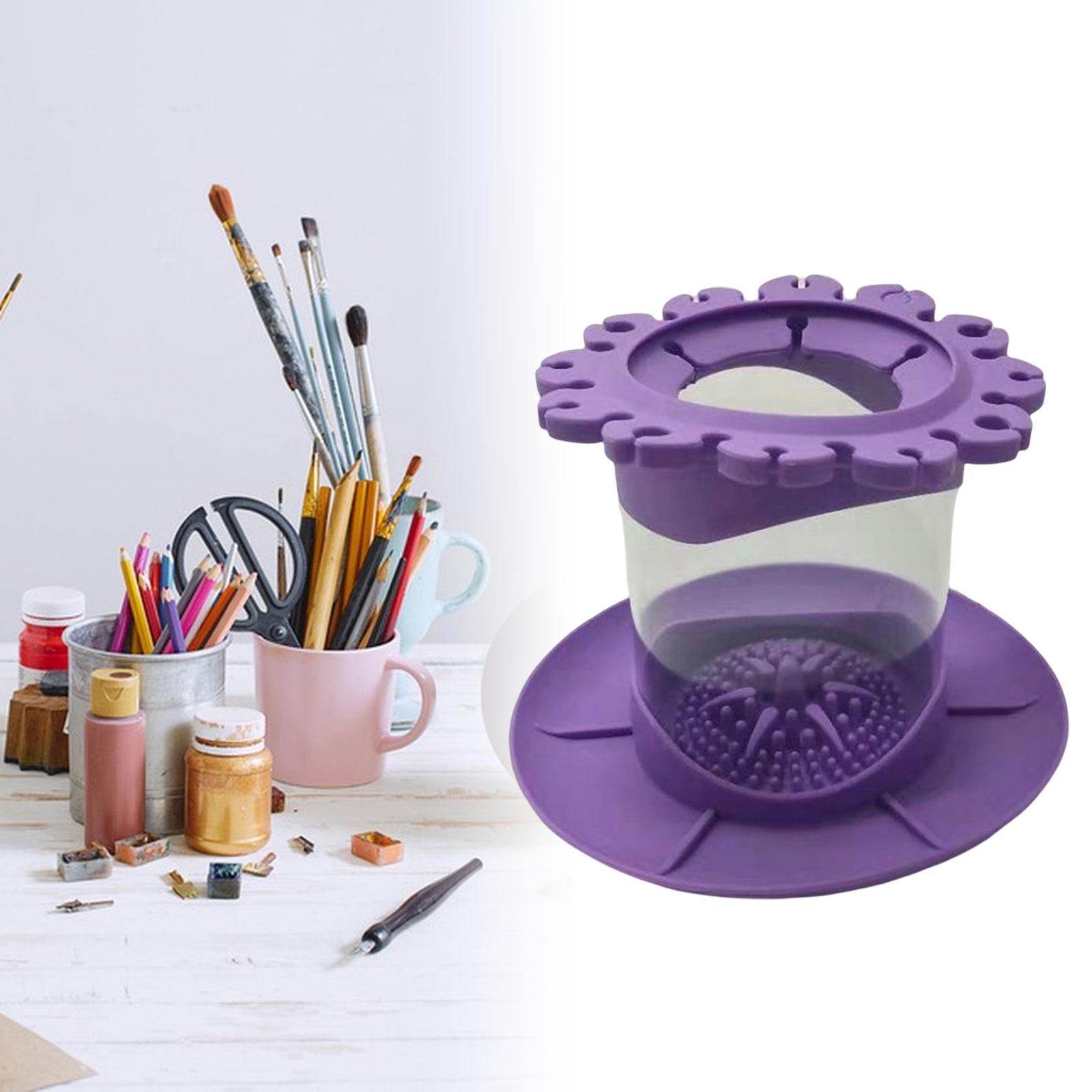Paint Brush Cleaner Multifunctional Washing Bucket for Painting Art Supplies Violet