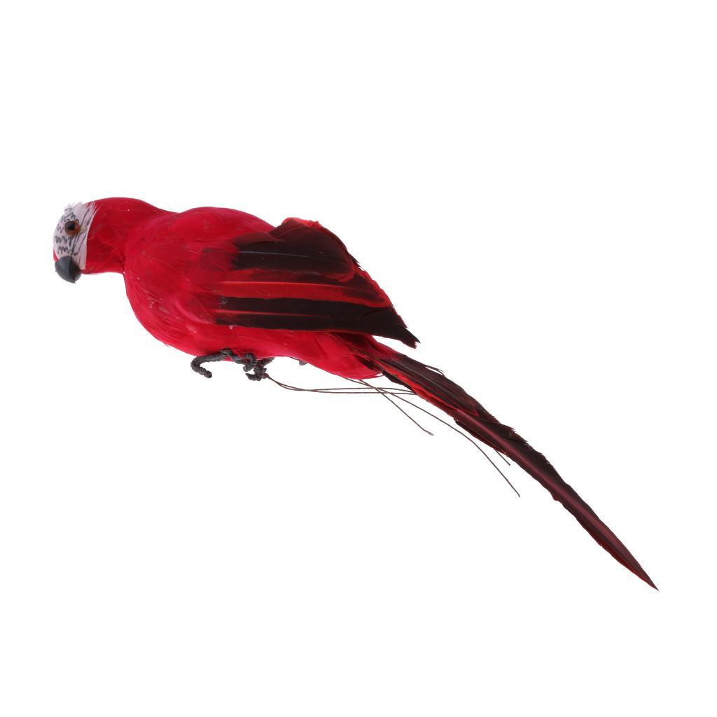 Papagei Gartenfigur Vogel Federn Papagei Dekofigur der Hingucker im Garten Rot