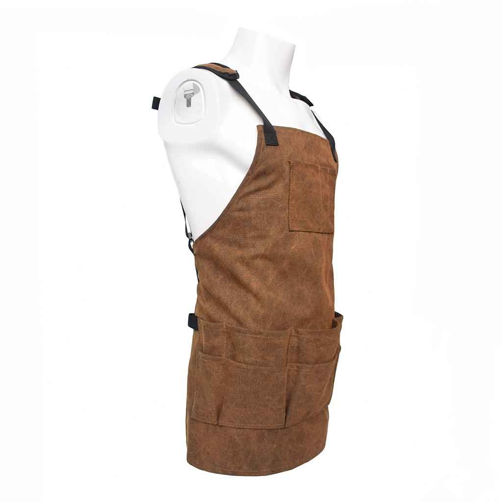 Canvas Bib Apron Pockets Woodworking Gardening Craft Mechanic Tools Apron