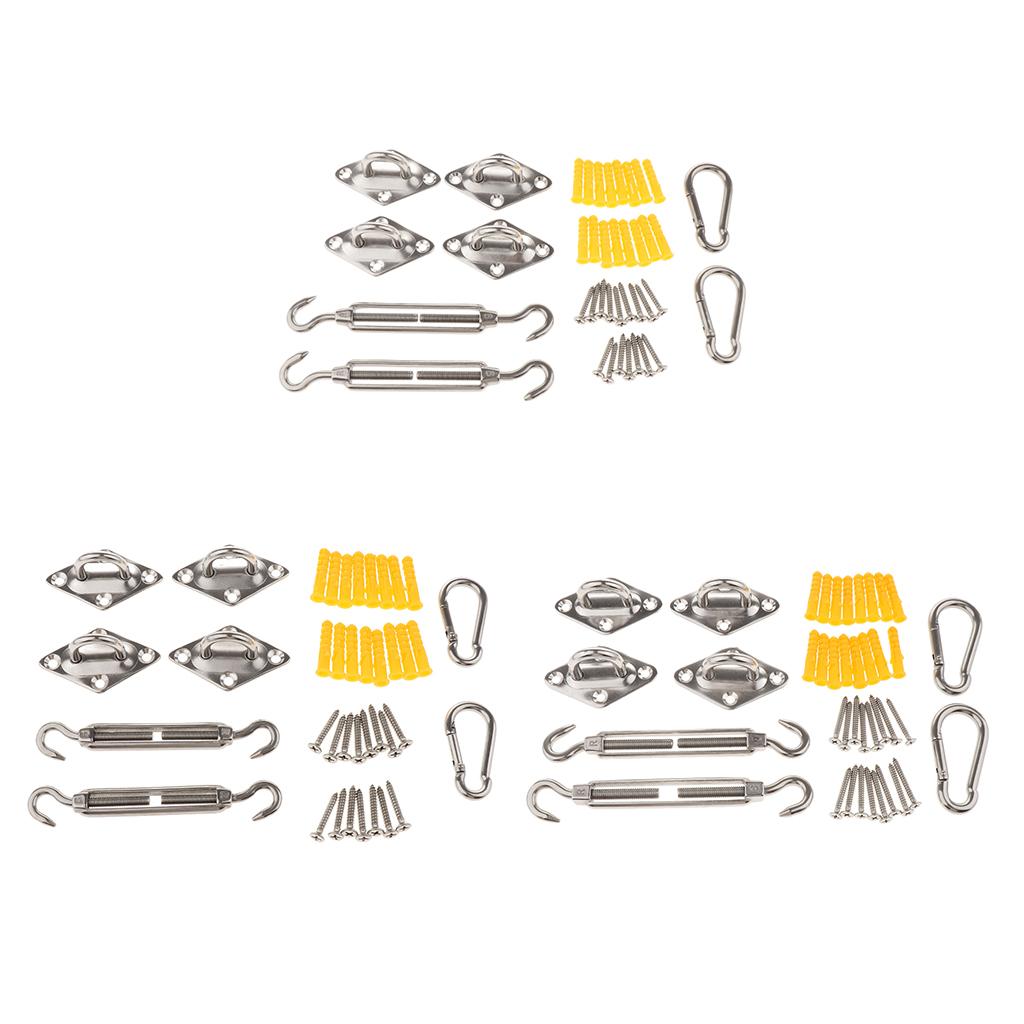 Quadrilateral Sun Shade Sail Stainless Steel Hardware Installation Kit 5mm