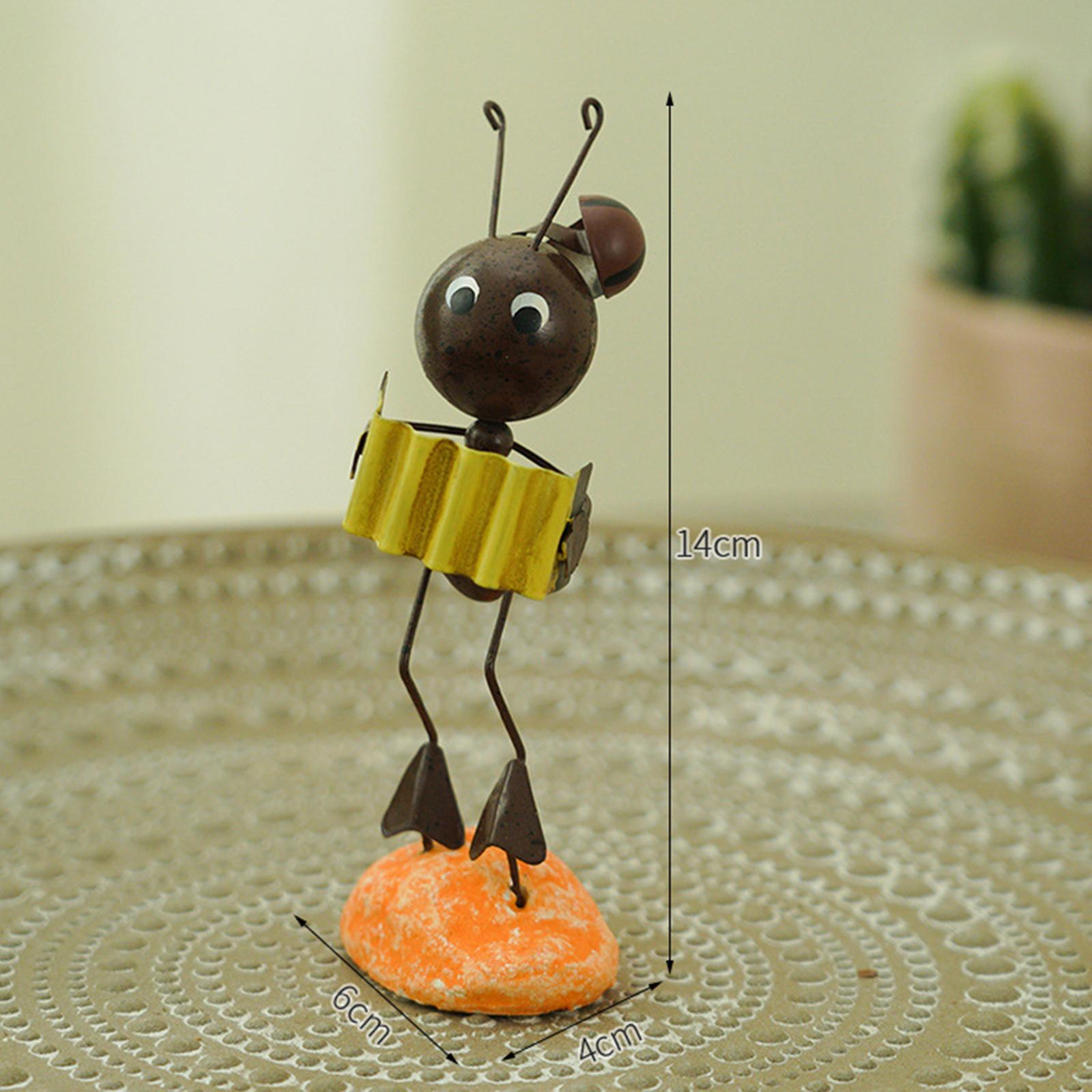 2pcs Ant Figurine Statue Home Office Desktop Decor Ornament
