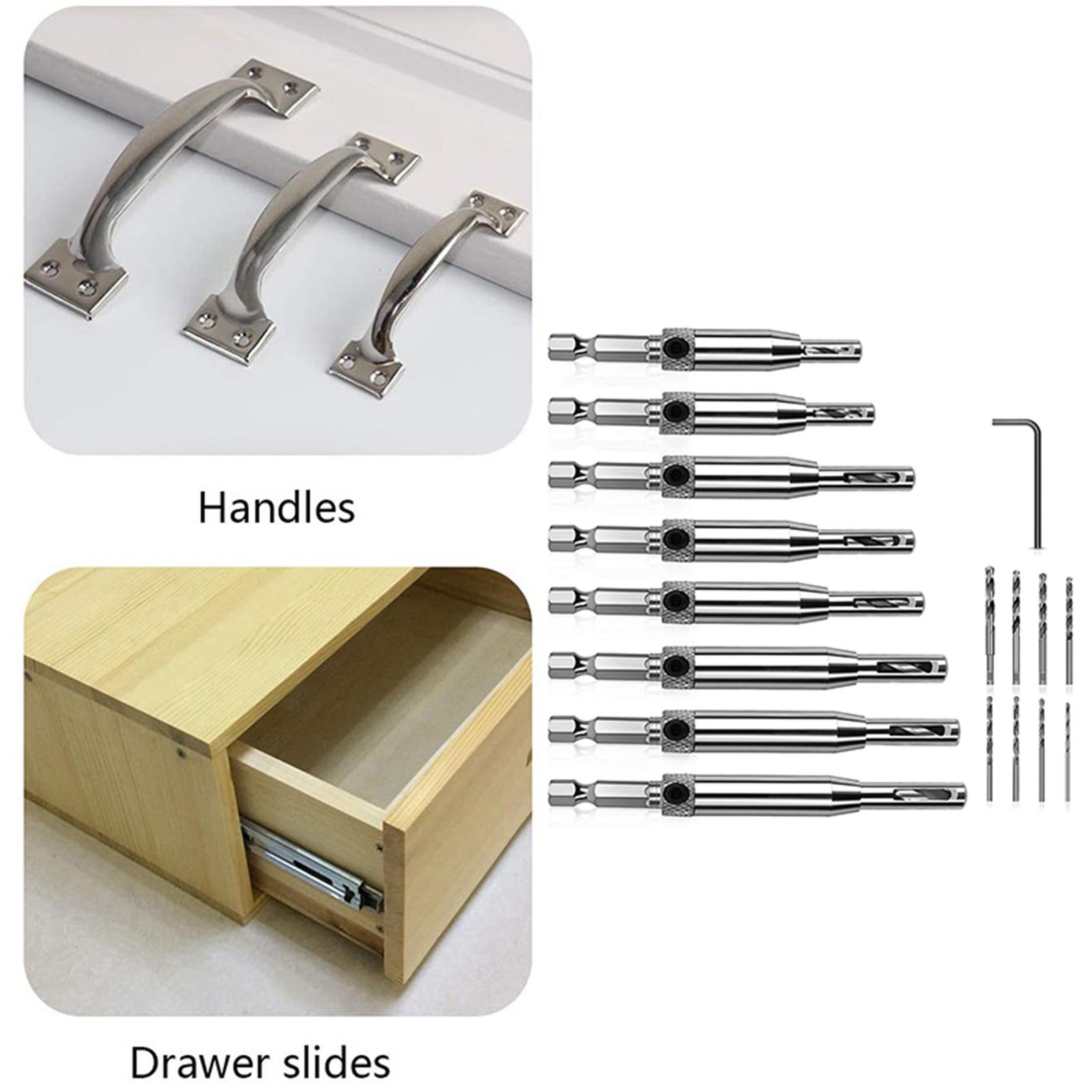 17x Self Centring Stepped Drill Bit Cabinet Woodworking Hardware Hole Opener
