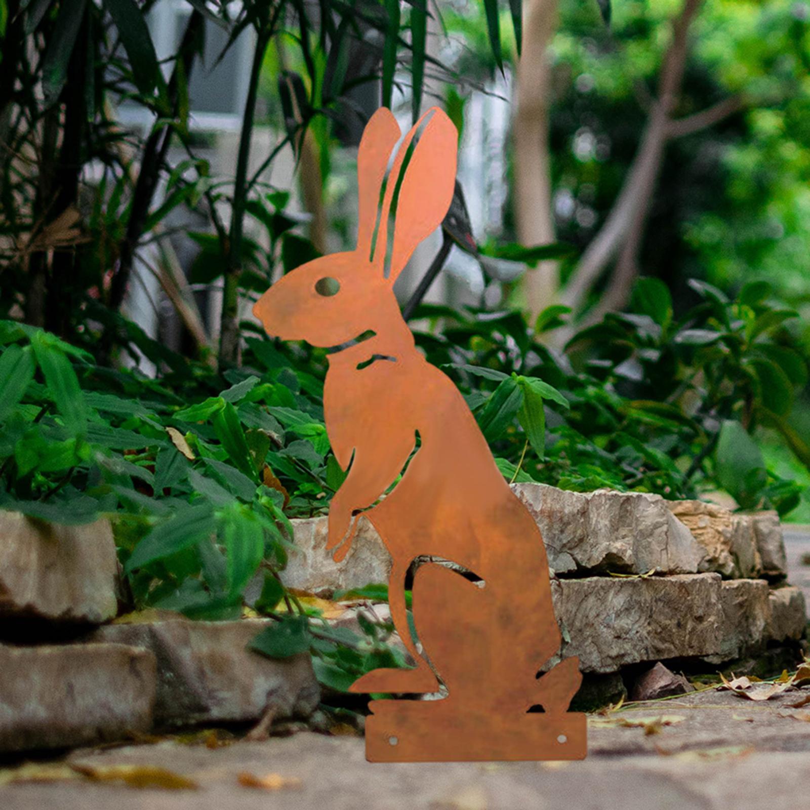 Silhouette Statue Lawn Ground Arts Sculpture Ornament for Yard Rustproof S