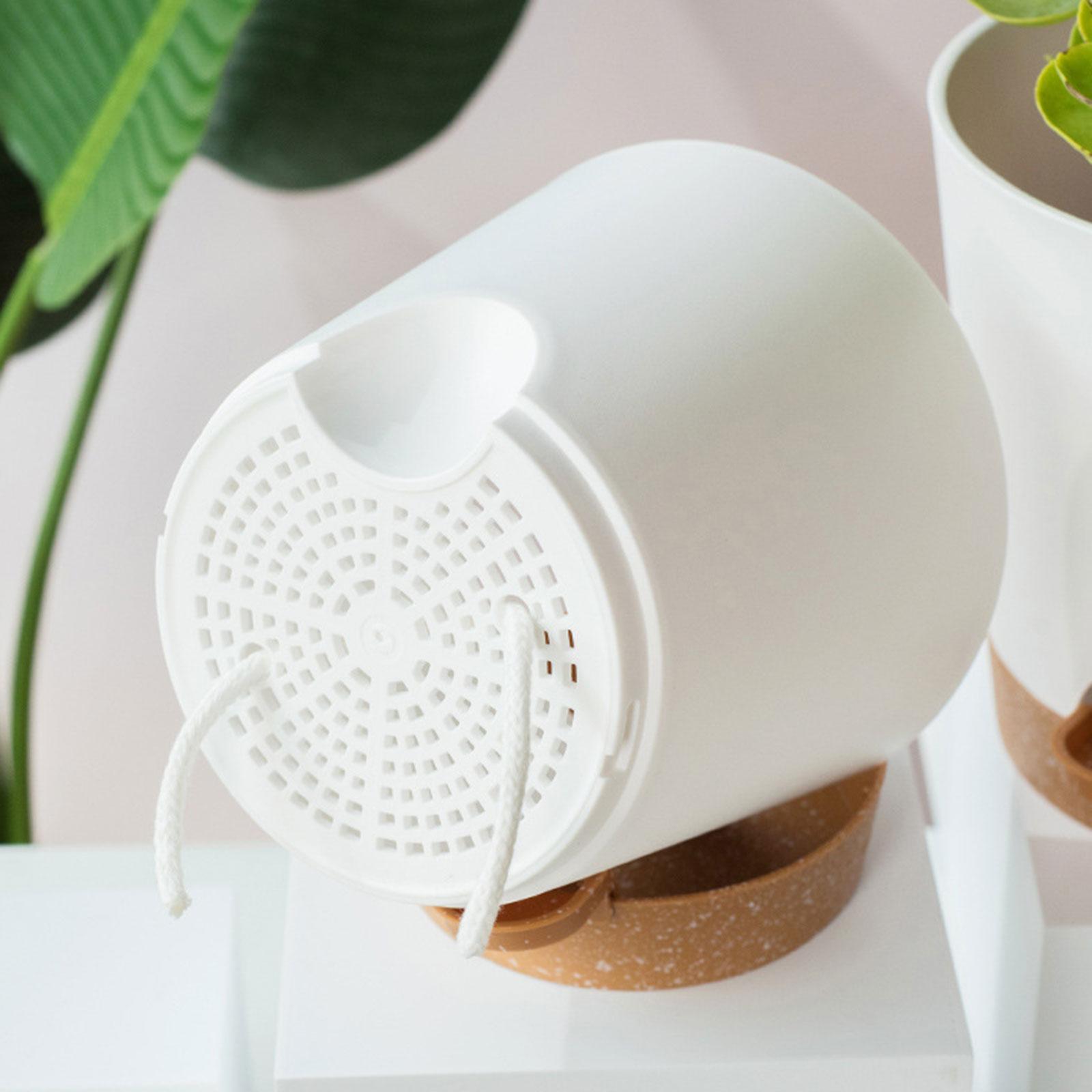 6 Pieces Self Watering Planters with Drainage Holes Nursery Planting Pots White