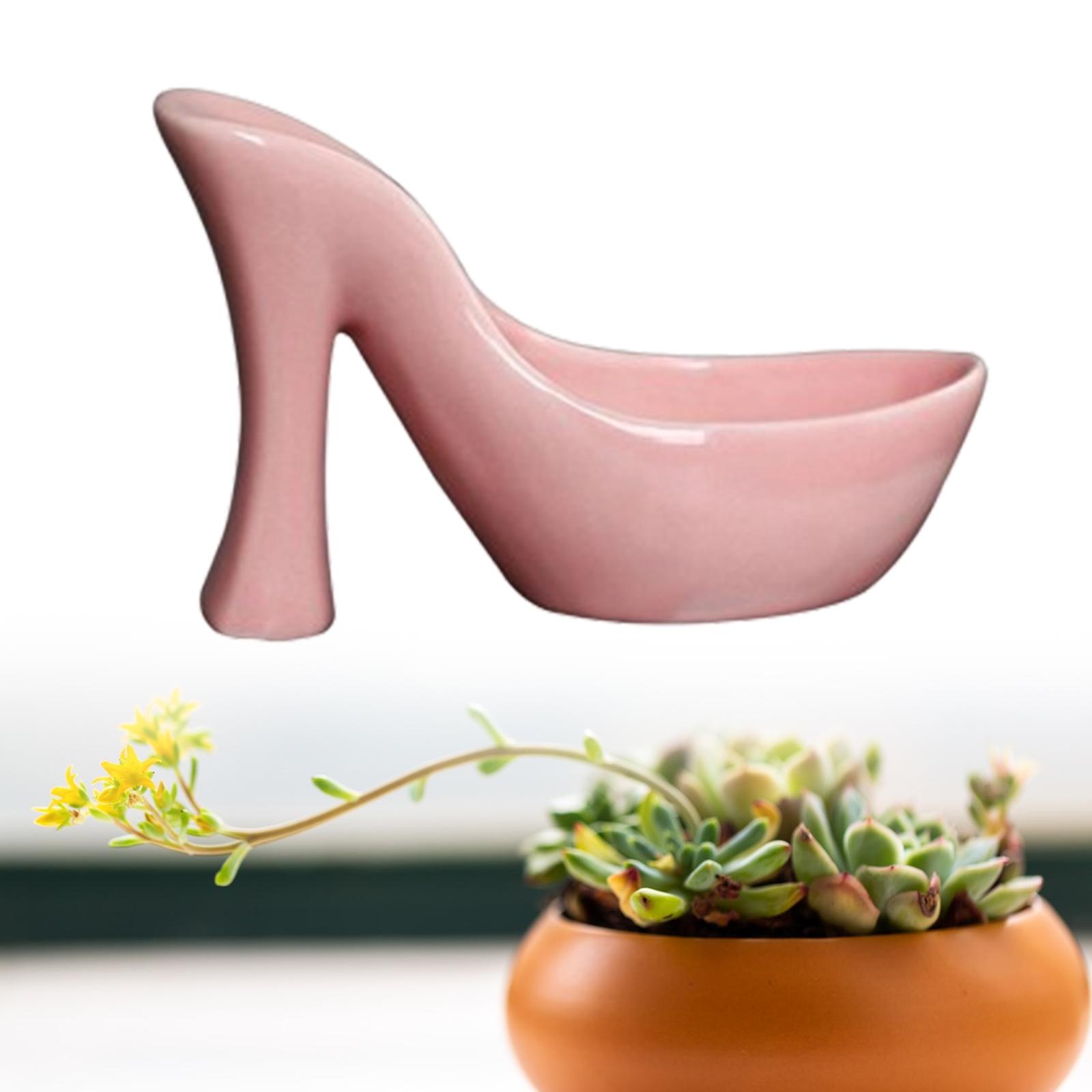 Ceramic Flowerpot Lightweight Cute Desktop Flowerpot for Garden Balcony Yard PInk