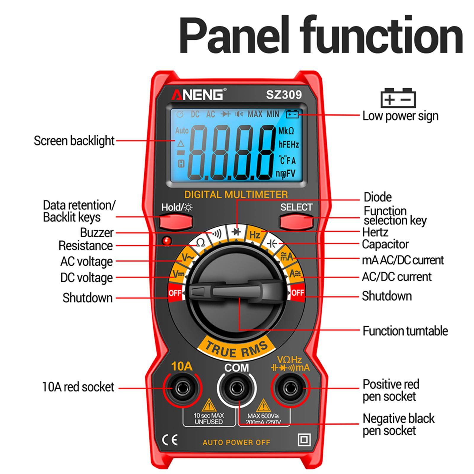 Digital Multimeter Practical for Home Use Outlets Automotive Troubleshooting