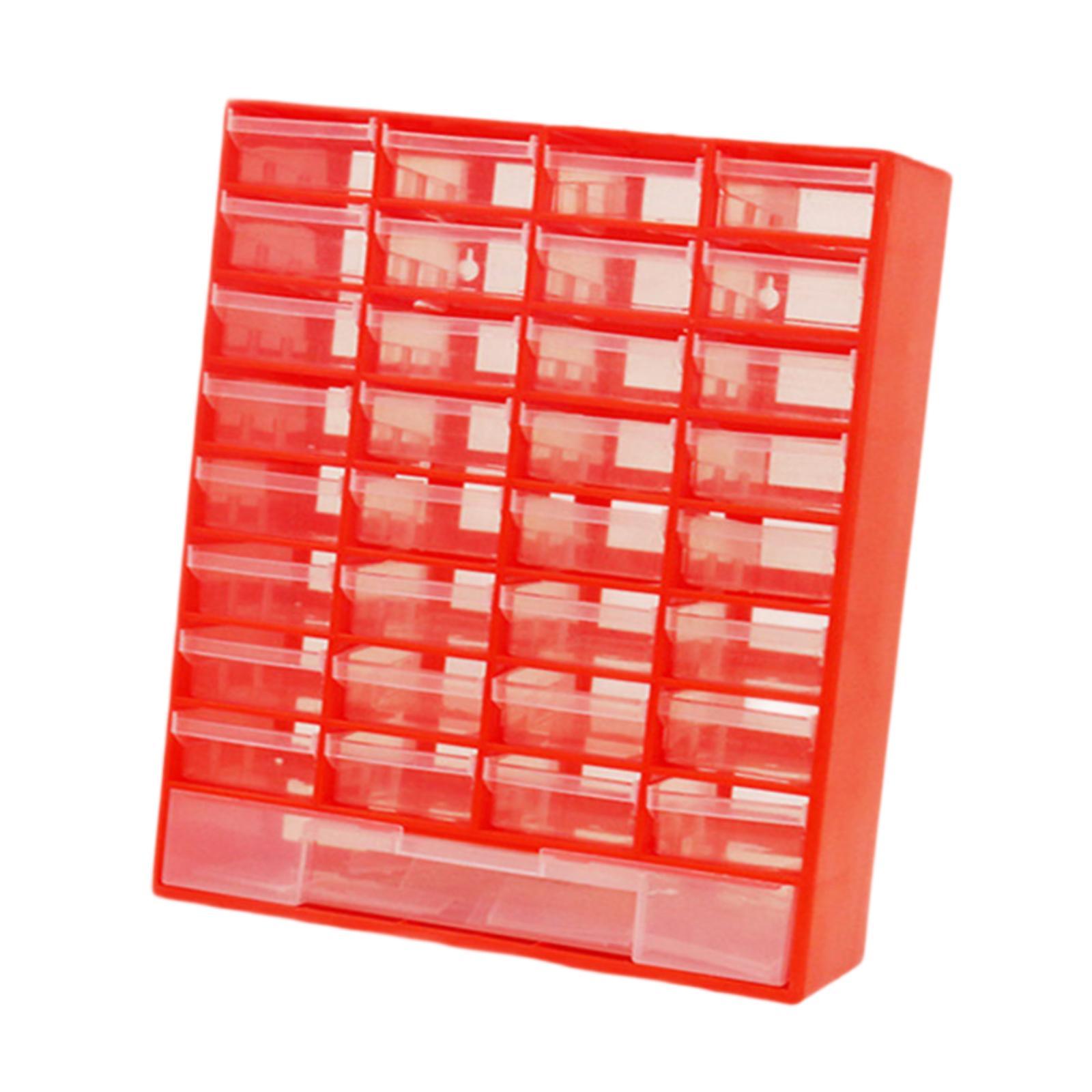Drawer Storage Cabinet Organizer Nuts Screws Small Items Garage Organization Red