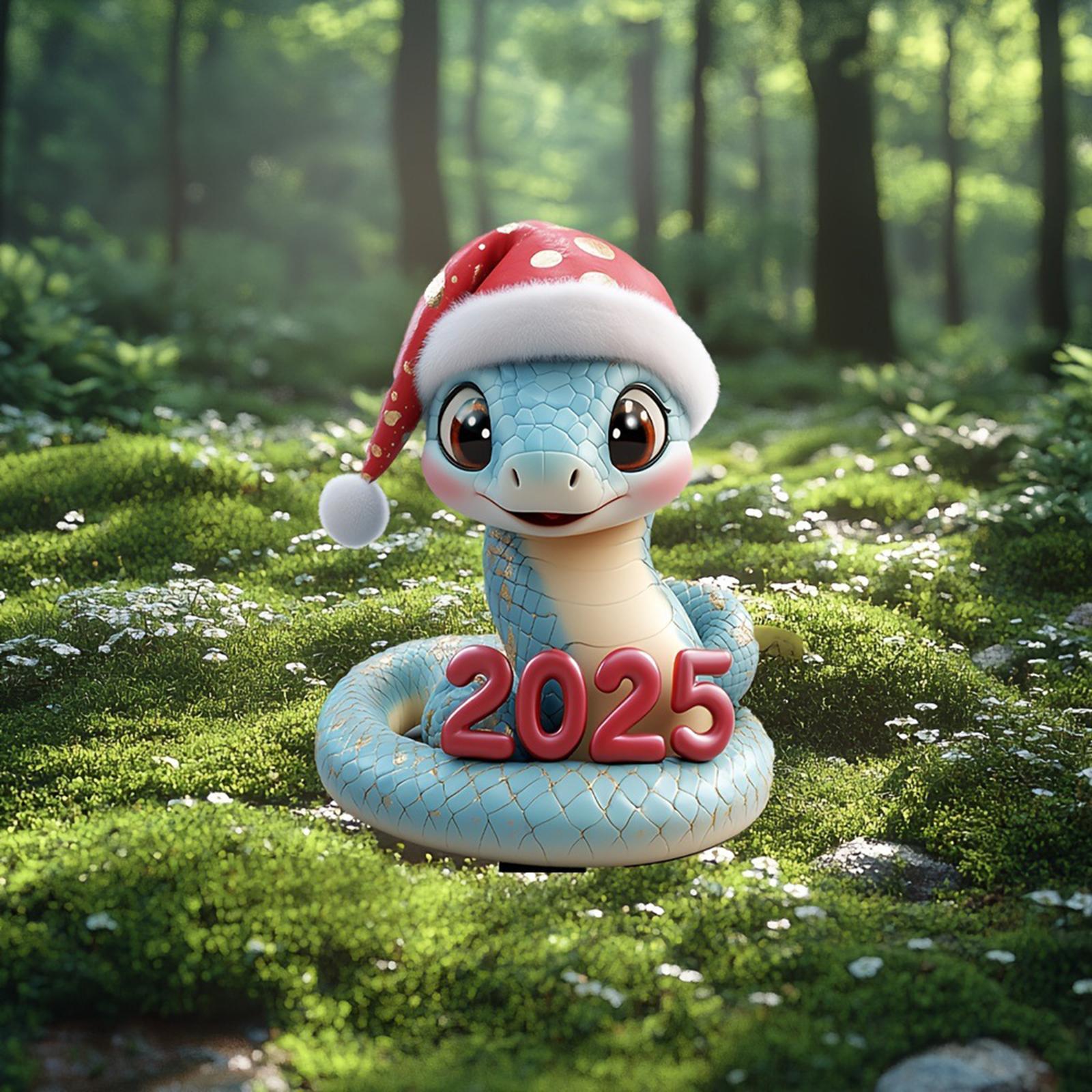 Snake Figurine Yard Stake Spring Festival Ornament for Outside Lawn Backyard