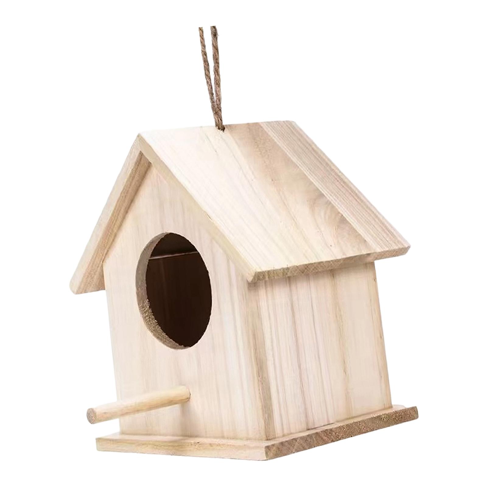 Wooden Bird House With Perch