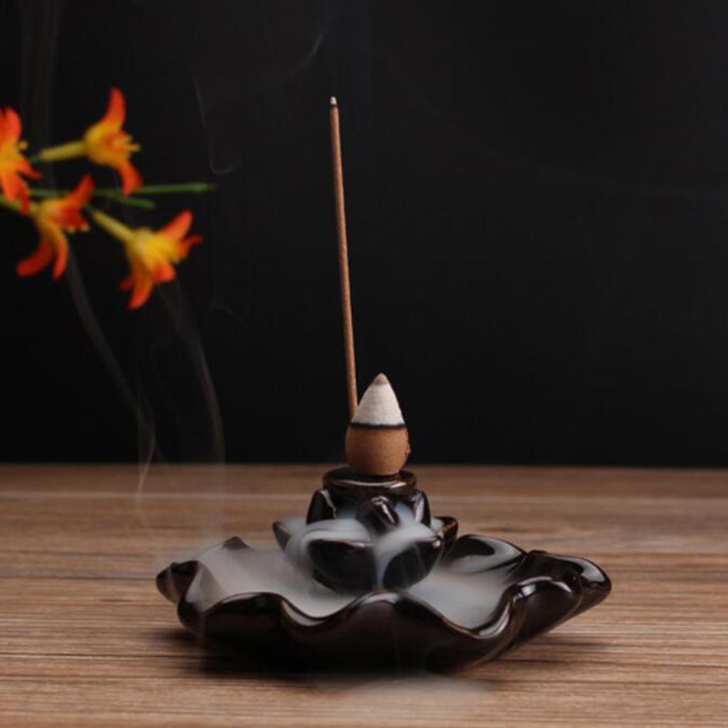 Backflow Incense Burner Cone Stick Holder Ash Catcher Ceramic Buddhist Buddha Ebay 4329