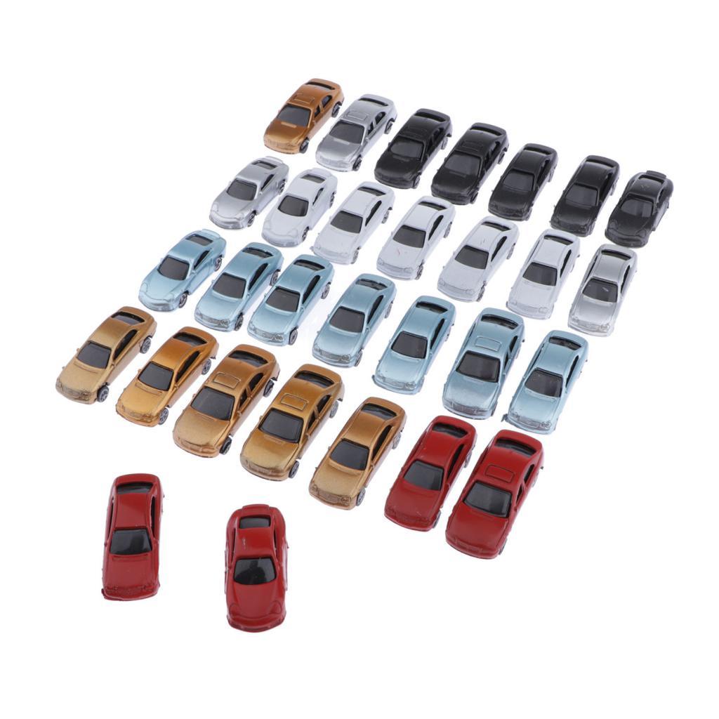 90pcs Painted Model Cars Building Train Layout HO Scale 1:100