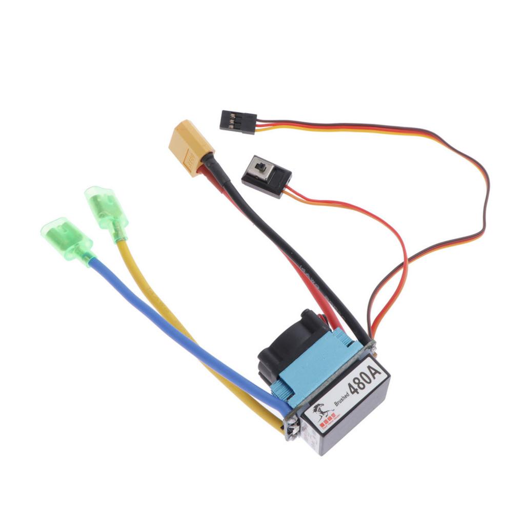 480A 2-4S Brushed Speed Controller ESC for 540 550 775 Motor RC Boat ...