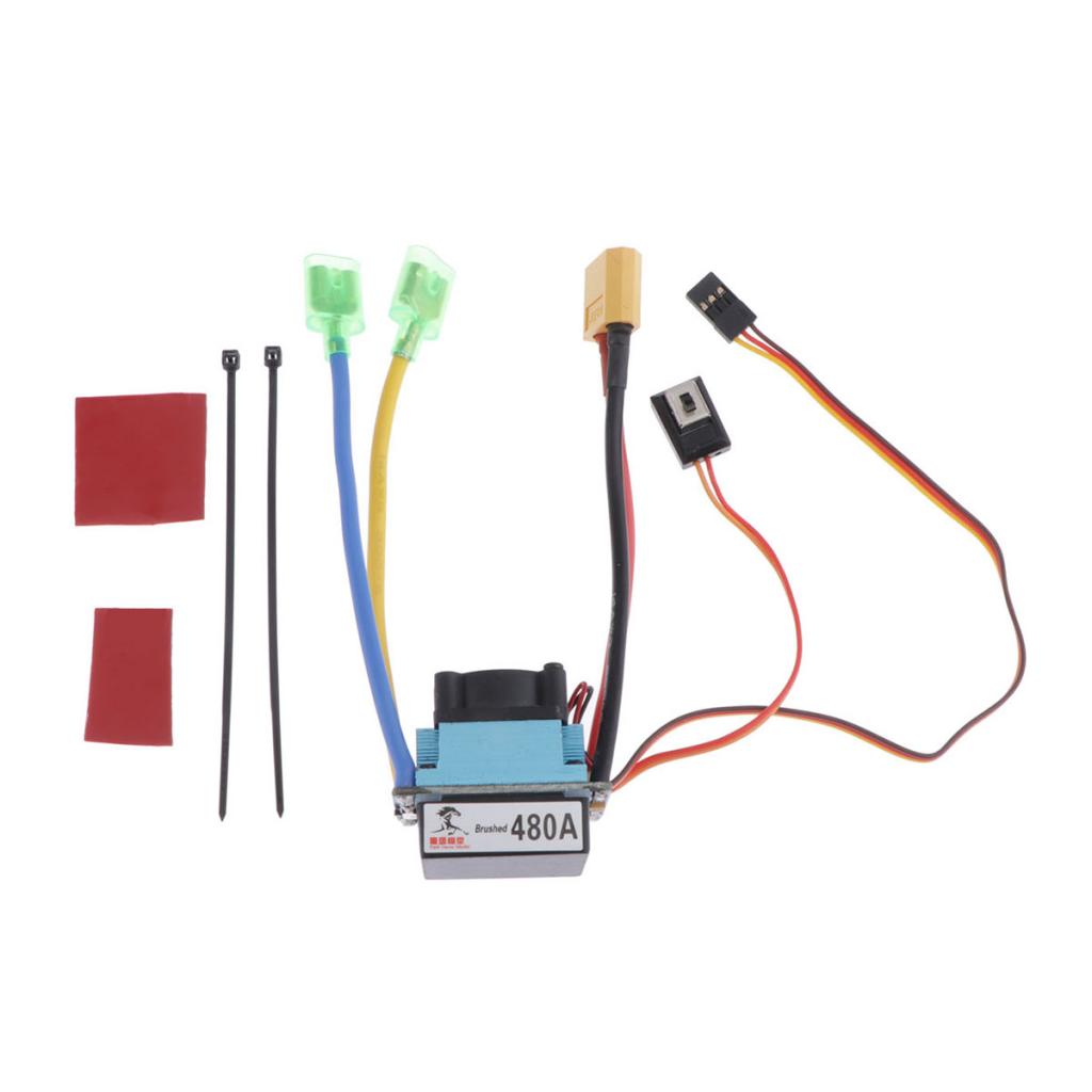 480A 2-4S Brushed Speed Controller ESC for 540 550 775 Motor RC Boat ...