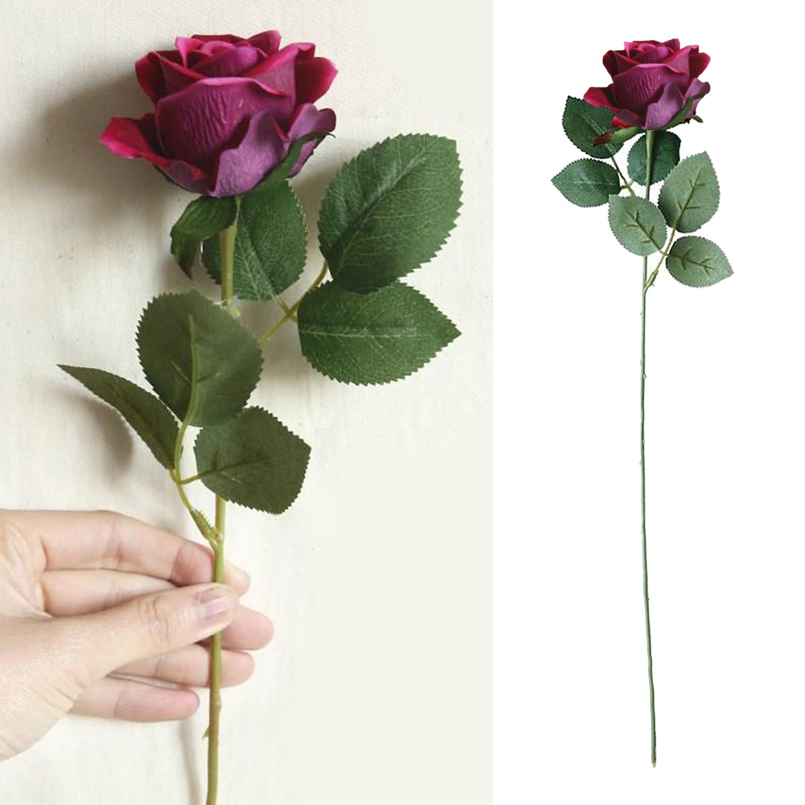 Elegant Artificial Flowers Rosaceae Rose Bouquet Decoration Rose Red