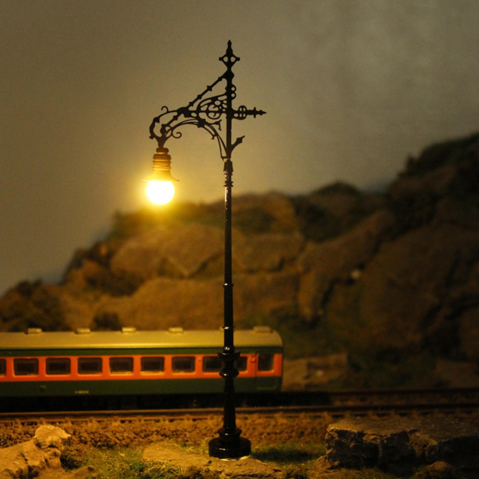10pcs Model Railway Street Light HO OO Scale Road Lamp 12V 1:75 White